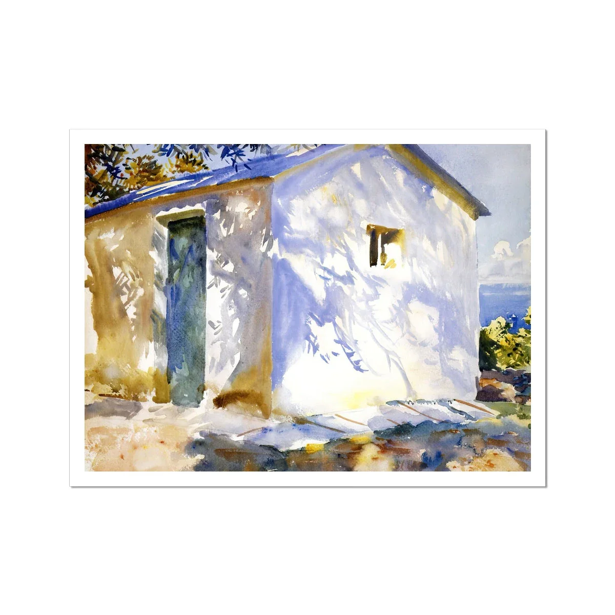 Corfu, Lights and Shadows by John Singer Sargent (1909). Greece Artwork Open Edition Art Print. Greek Art Gallery Historic Art Print