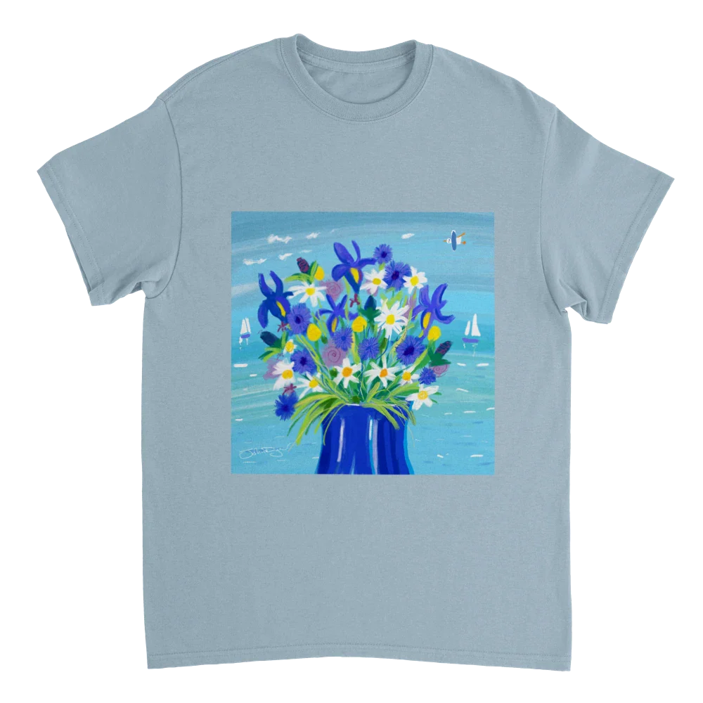 John Dyer Unisex Cornwall Art T-Shirt. 'Seaside Flowers'. Cornwall Art Gallery - Image 6