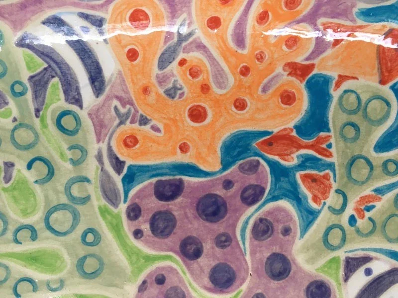 Cornish fish square ceramic plate by artist Joanne Short. - Image 3
