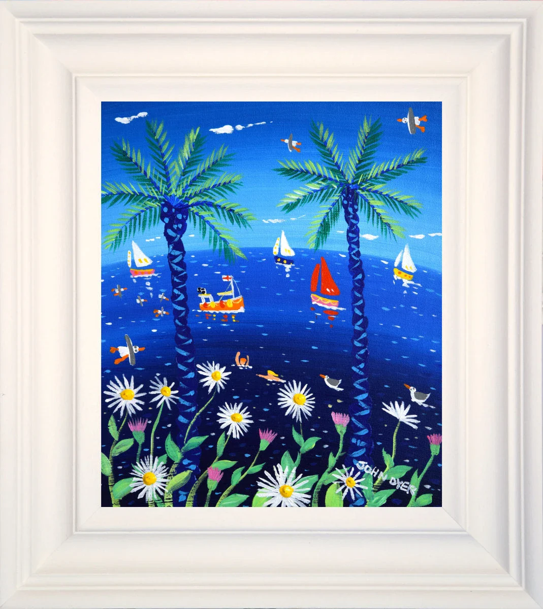 'Cornish Summer', 12x10 inches acrylic on canvas. Paintings of Cornwall. Cornish Artist John Dyer. Cornwall Art Gallery - Image 2