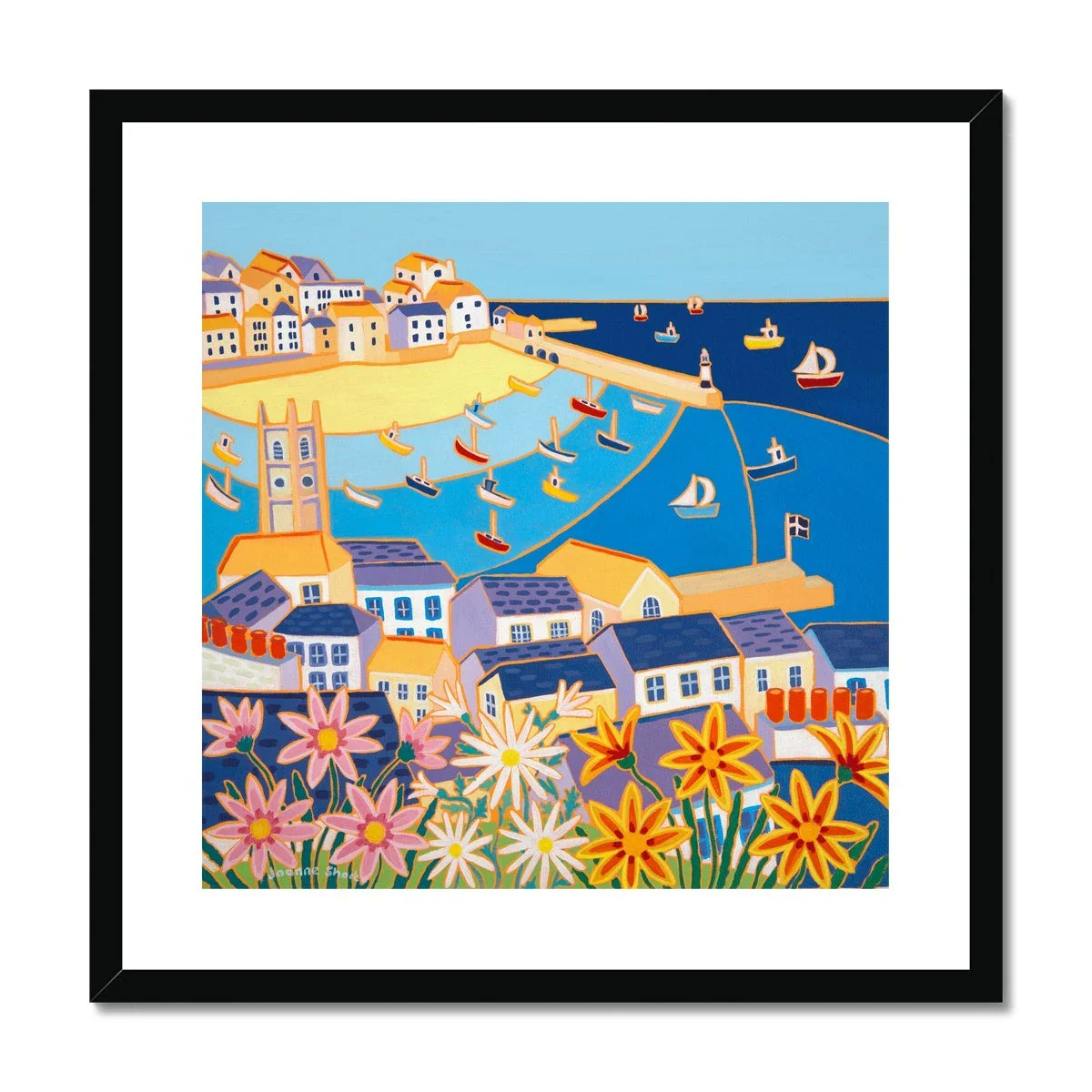 Joanne Short Framed Open Edition Cornish Art Print. 'Cornish Summer, St Ives'. Cornwall Art Gallery - Image 2