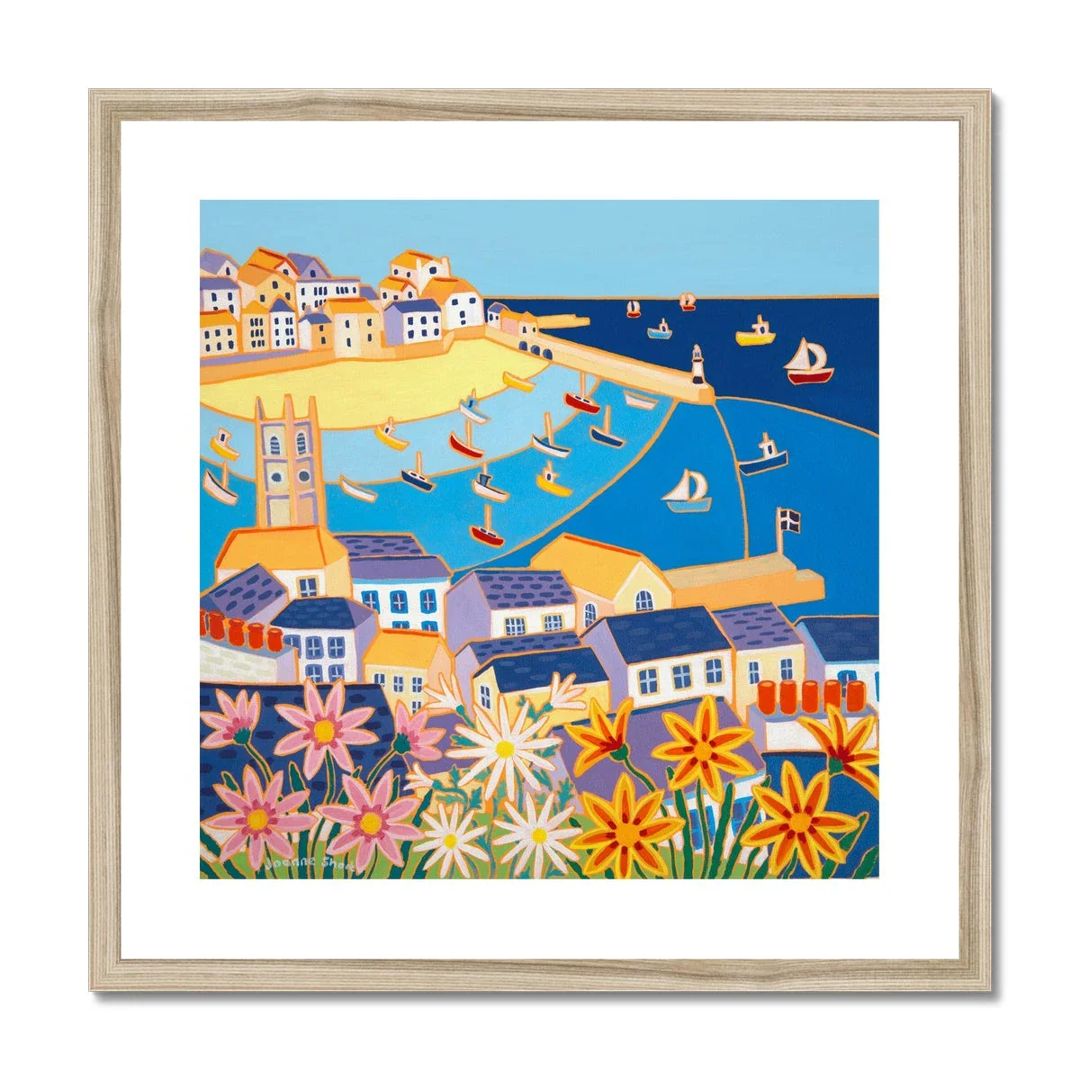 Joanne Short Framed Open Edition Cornish Art Print. 'Cornish Summer, St Ives'. Cornwall Art Gallery - Image 3