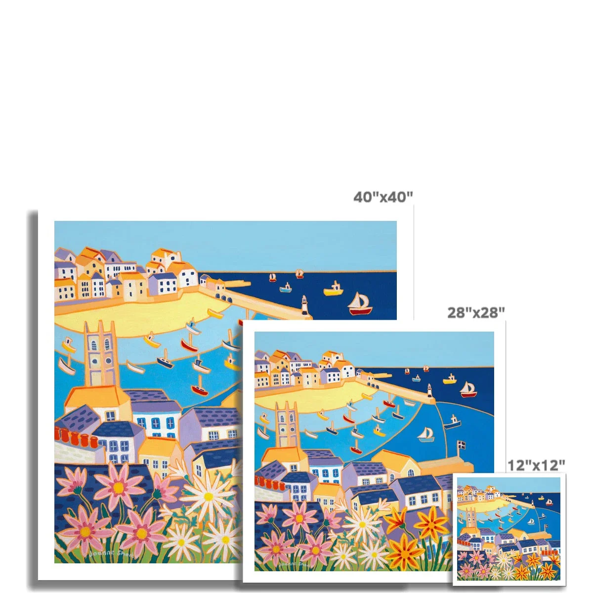 Joanne Short Open Edition Cornish Art Print. 'Cornish Summer, St Ives'. Cornwall Art Gallery - Image 3