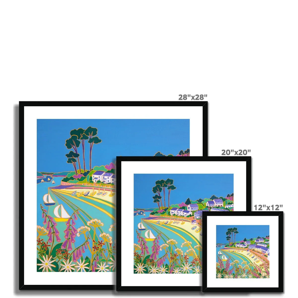 Joanne Short Framed Open Edition Cornish Fine Art Print. 'Cornish Wild Flowers, Helford Passage'. Cornwall Art Gallery - Image 6