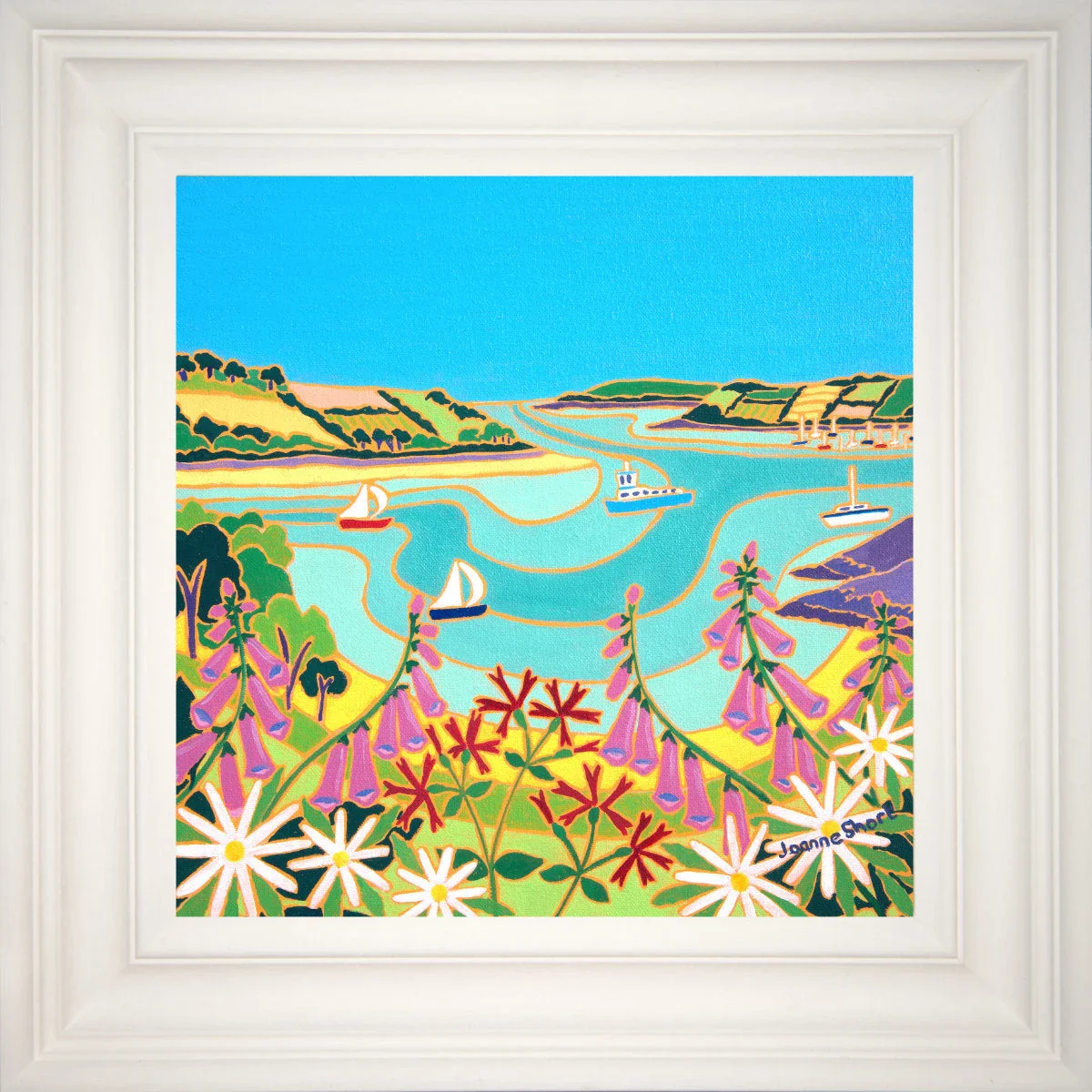 'View of the Carrick Roads from Trelissick'. 12x12 inches oil on canvas. Cornwall Art Gallery Painting by Joanne Short. - Image 2
