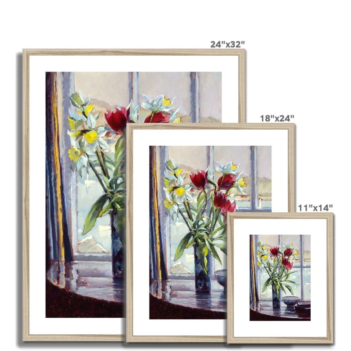 Ted Dyer Framed Open Edition Cornish Fine Art Print. 'Daffodils and Tulips in a Vase, Still Life'. Cornwall Art Gallery - Image 5