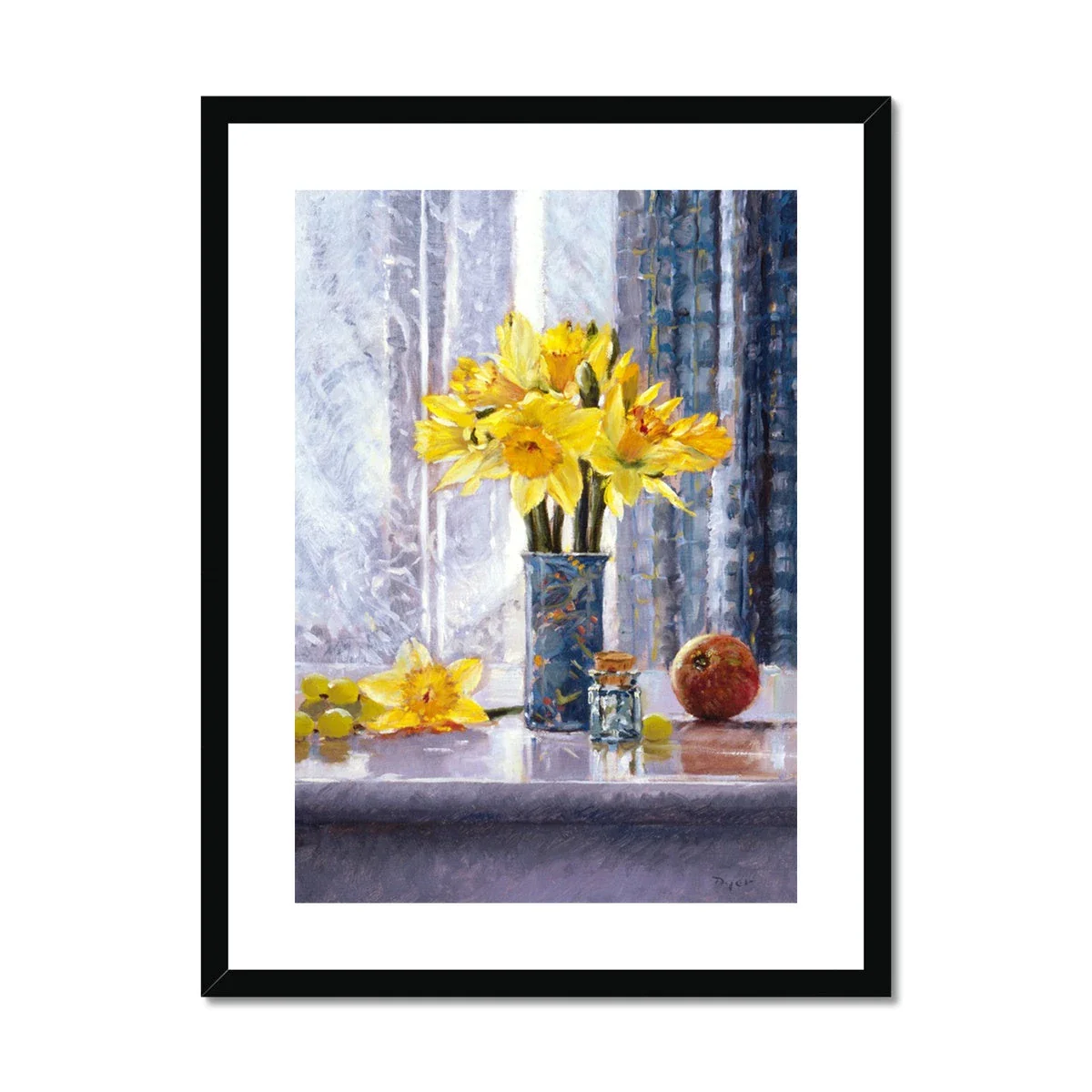 Ted Dyer Framed Open Edition Cornish Fine Art Print. 'Daffodils Still Life'. Cornwall Art Gallery - Image 2