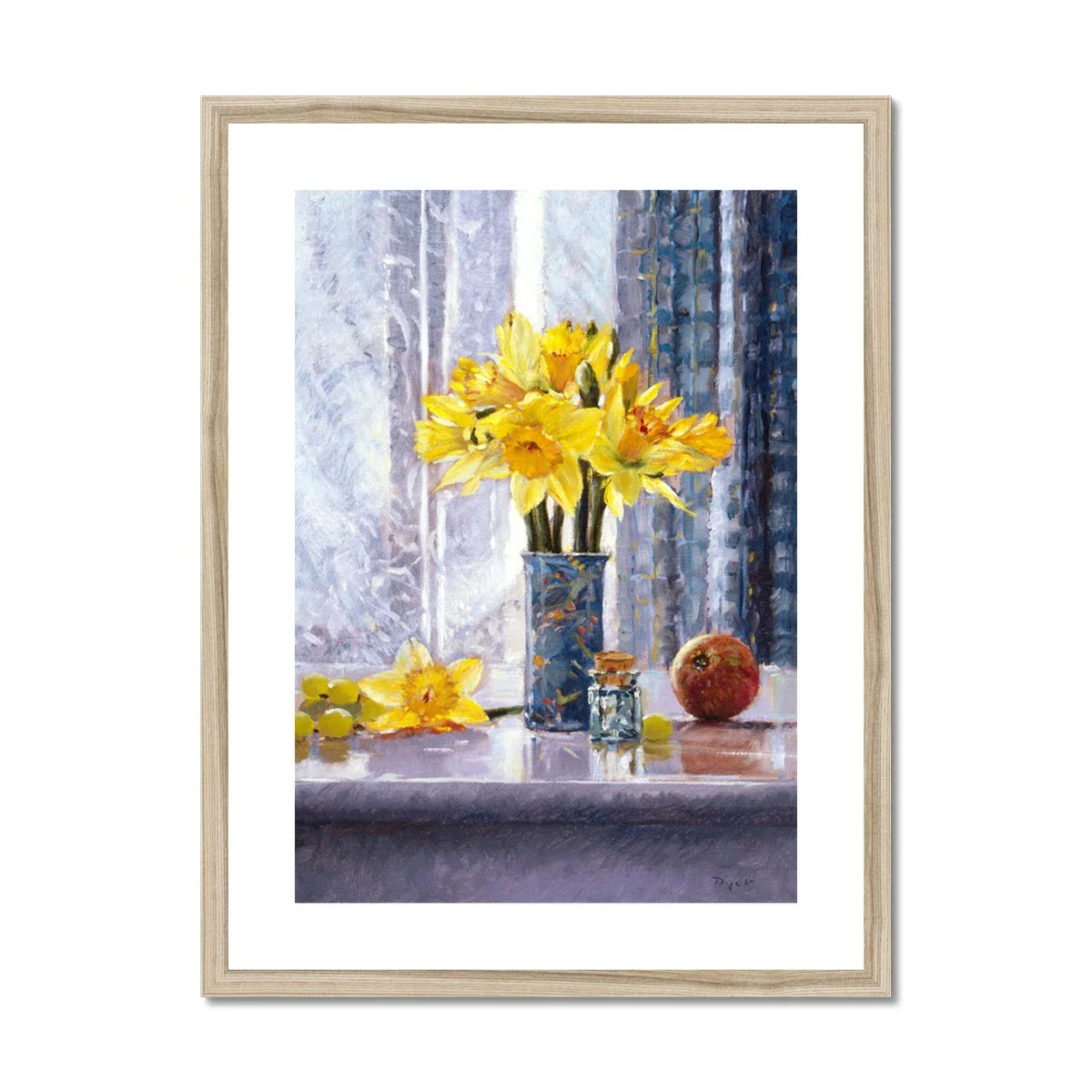 Ted Dyer Framed Open Edition Cornish Fine Art Print. 'Daffodils Still Life'. Cornwall Art Gallery - Image 3