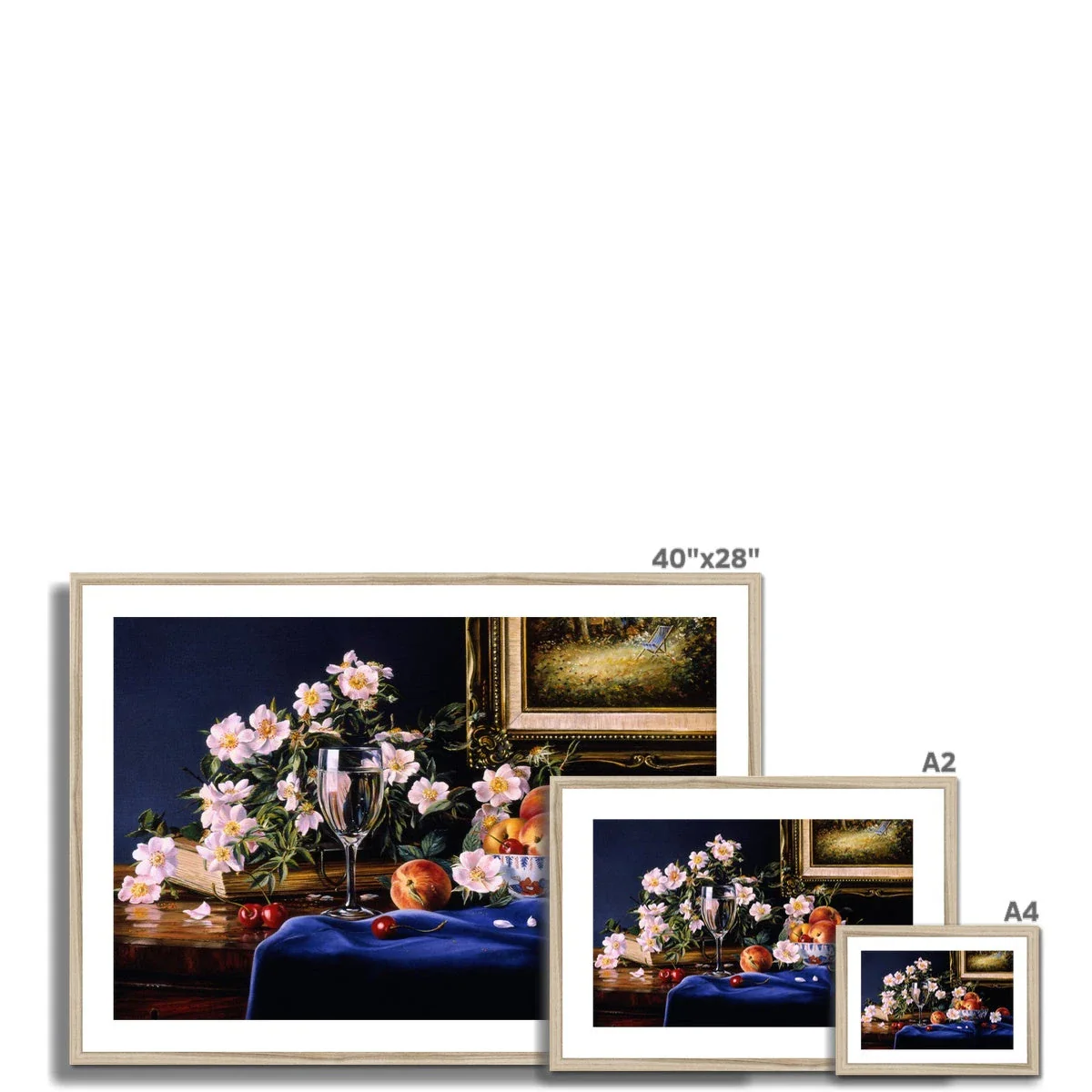 Ted Dyer Framed Open Edition Cornish Fine Art Print. 'Dog Roses and Peaches Still Life'. Cornwall Art Gallery - Image 4