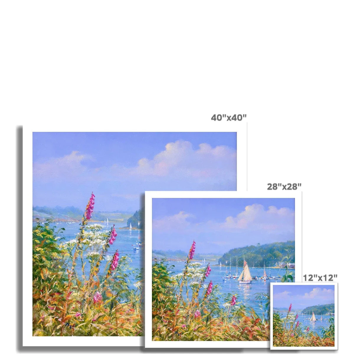 Ted Dyer Fine Art Beach Print. Open Edition Cornish Art Print. 'Early Summer Helford'. Cornwall Art Gallery - Image 3