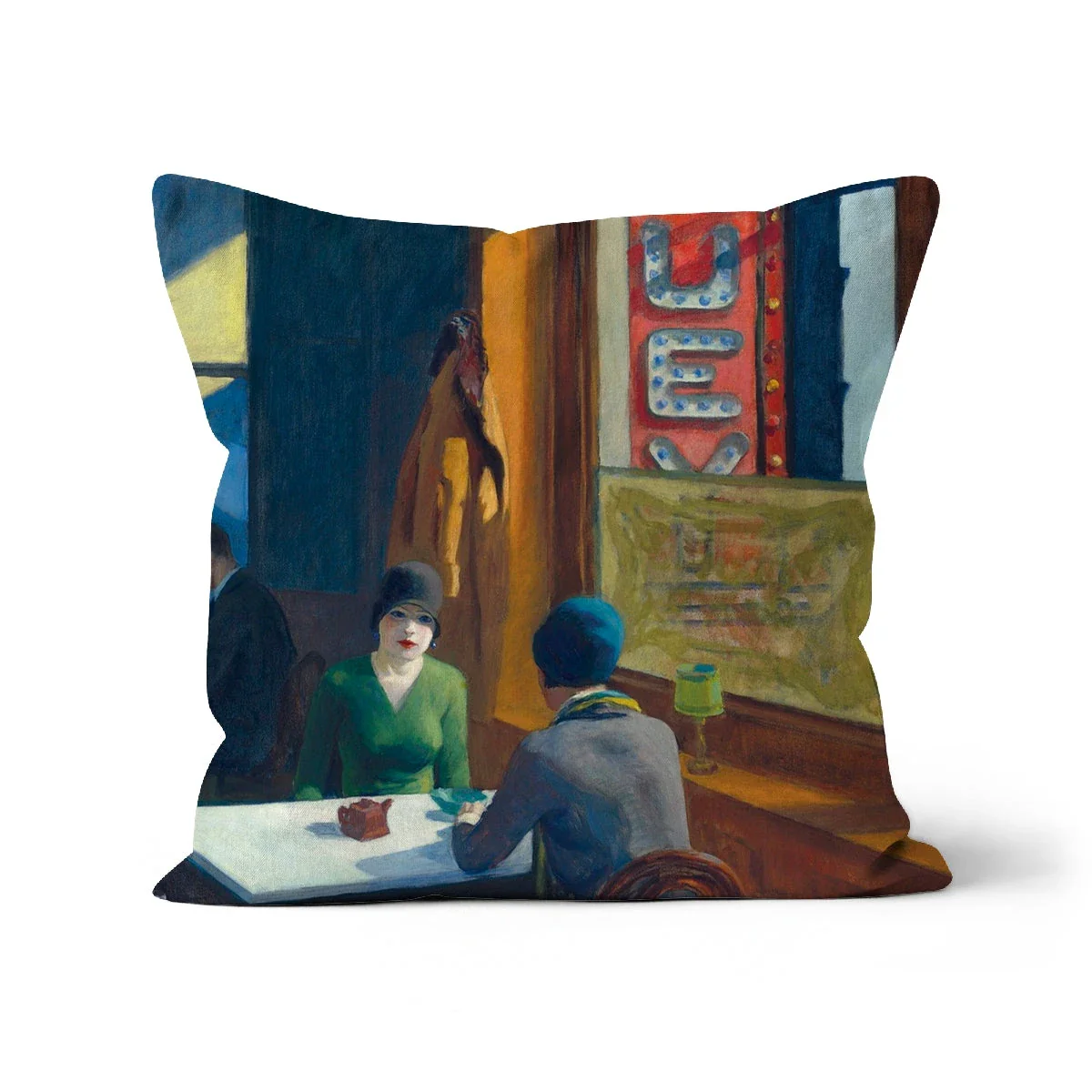 Chop Suey 1929 (Cafe Scene). Classic Art Cushion by Edward Hopper - Image 14