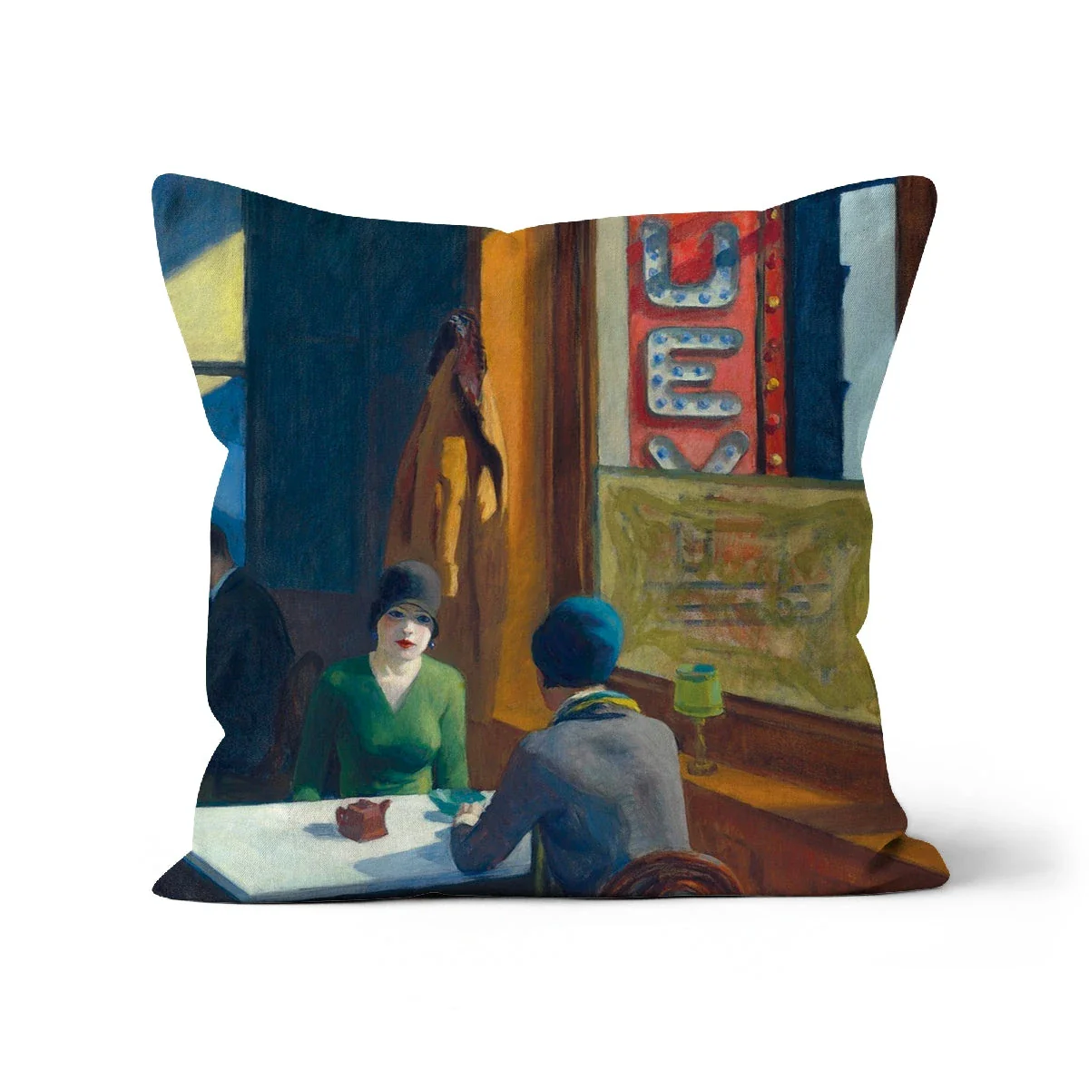 Chop Suey 1929 (Cafe Scene). Classic Art Cushion by Edward Hopper - Image 6