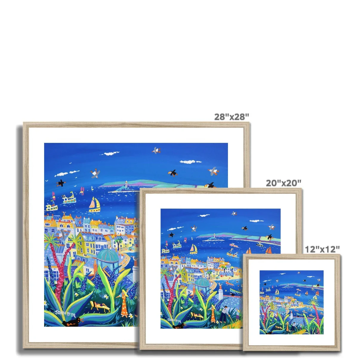 John Dyer Framed Open Edition Cornish Art Print. 'Enjoying the Garden, Barnoon Terrace, St Ives'. Cornwall Art Gallery - Image 12
