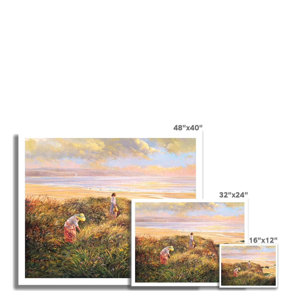 Ted Dyer Fine Art Print. Open Edition Cornish Art Print. 'Evening on the Cliffs, Gwithian'. Cornwall Art Gallery - Image 3