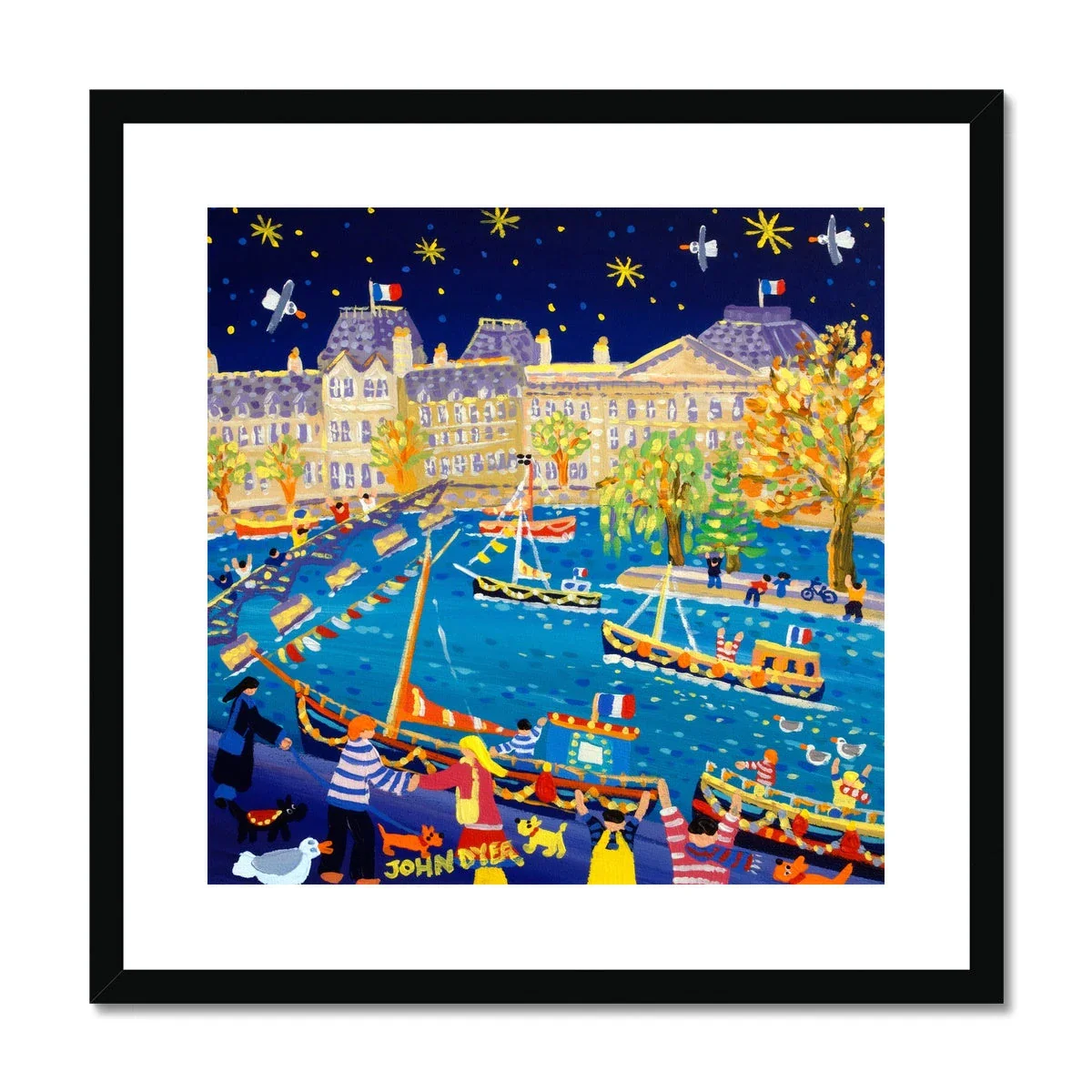 John Dyer Framed Open Edition City Fine Art Print. 'Evening Parisian Promenade, Paris, France'. French Art Gallery - Image 2