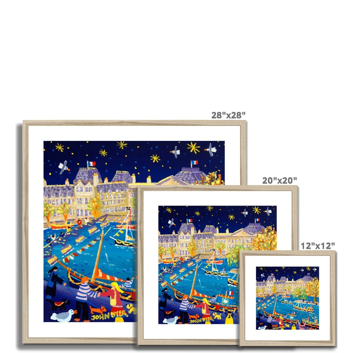 John Dyer Framed Open Edition City Fine Art Print. 'Evening Parisian Promenade, Paris, France'. French Art Gallery - Image 6