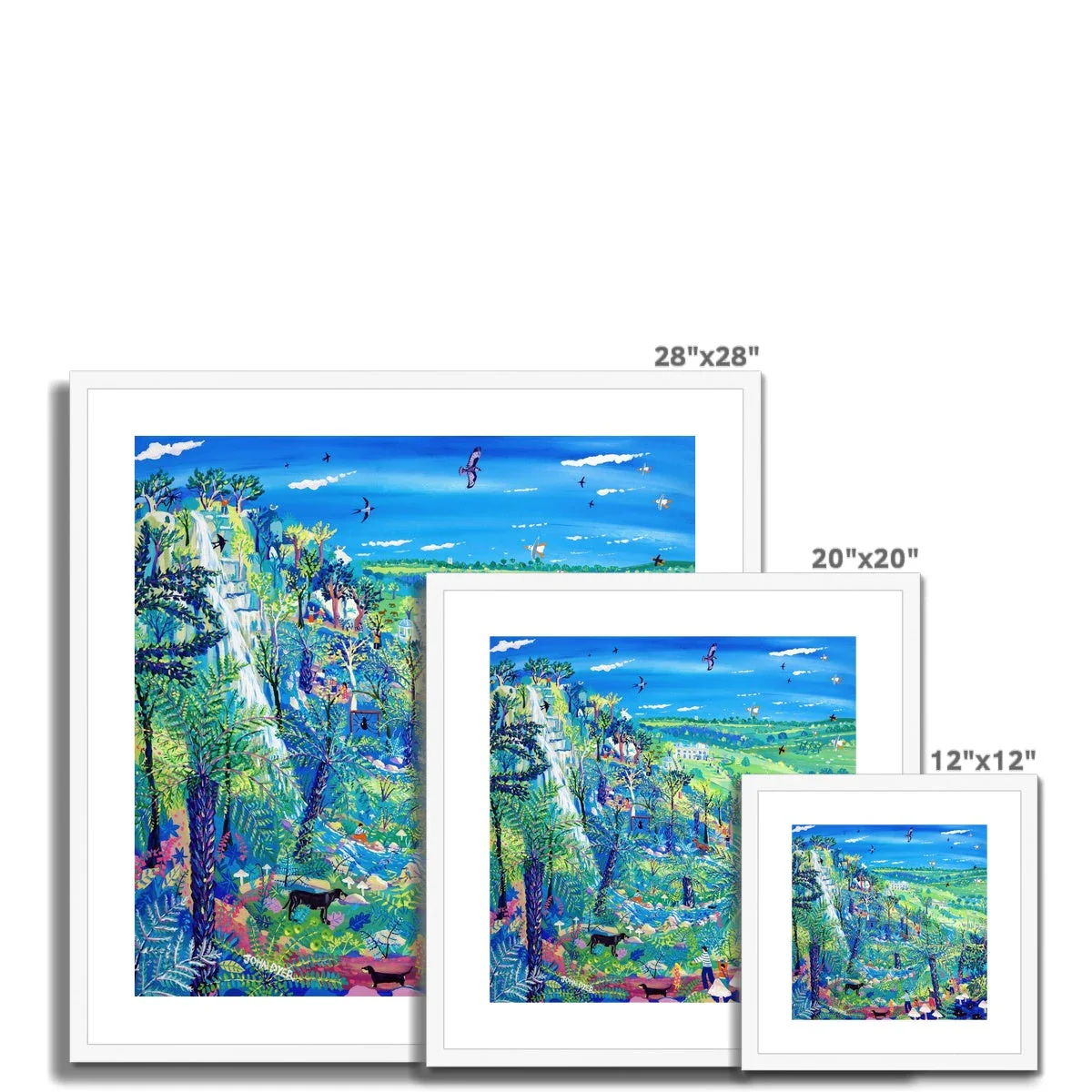 John Dyer Framed Open Edition Devon Garden Fine Art Print. 'Exploring Canonteign Falls'. - Image 4
