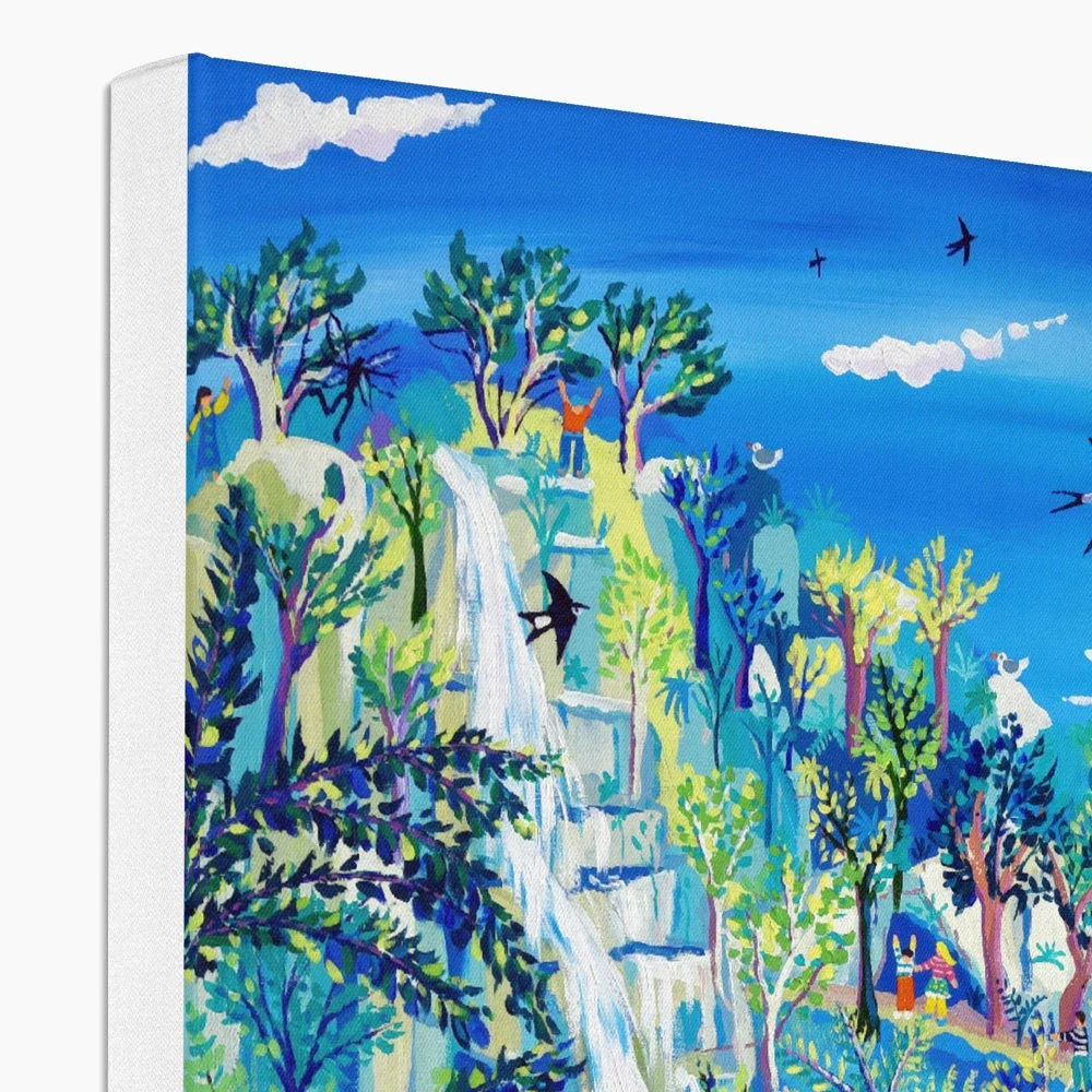 'Exploring Canonteign Falls'. Garden Canvas Art Print of Devon by John Dyer - Image 2