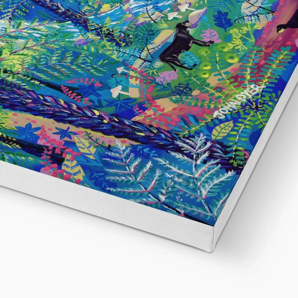 'Exploring Canonteign Falls'. Garden Canvas Art Print of Devon by John Dyer - Image 3