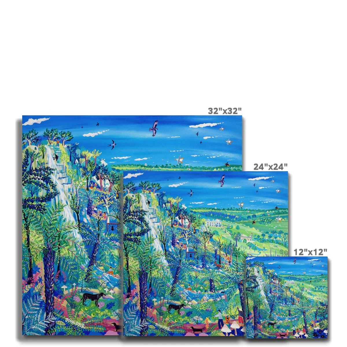 'Exploring Canonteign Falls'. Garden Canvas Art Print of Devon by John Dyer - Image 5