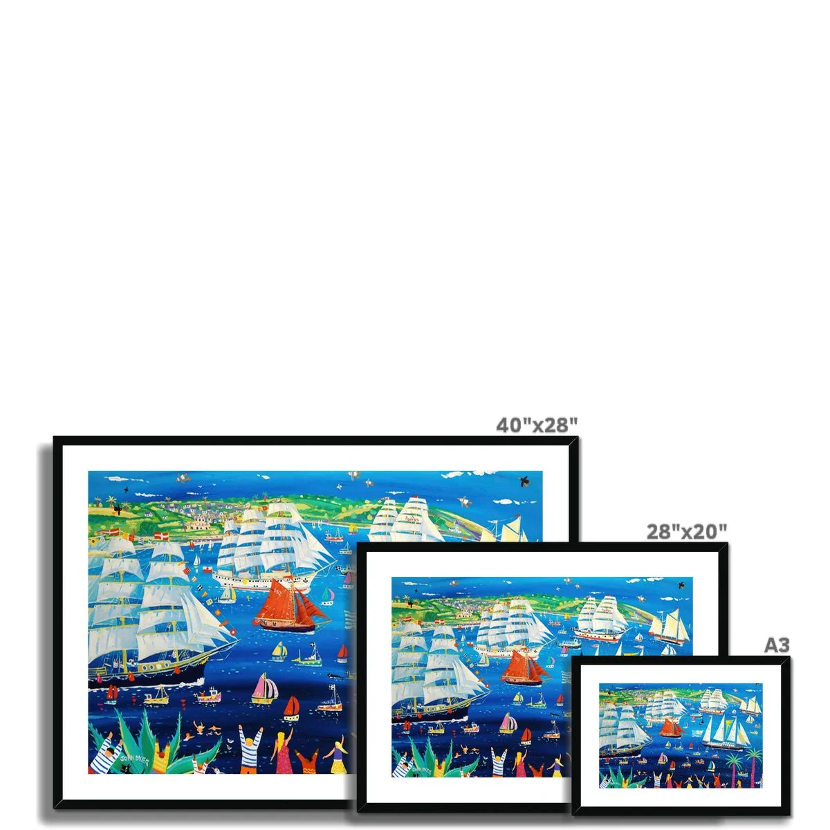 John Dyer Framed Open Edition Cornish Fine Art Print. Falmouth Tall Ships Races 2023. Cornwall Art Gallery - Image 12