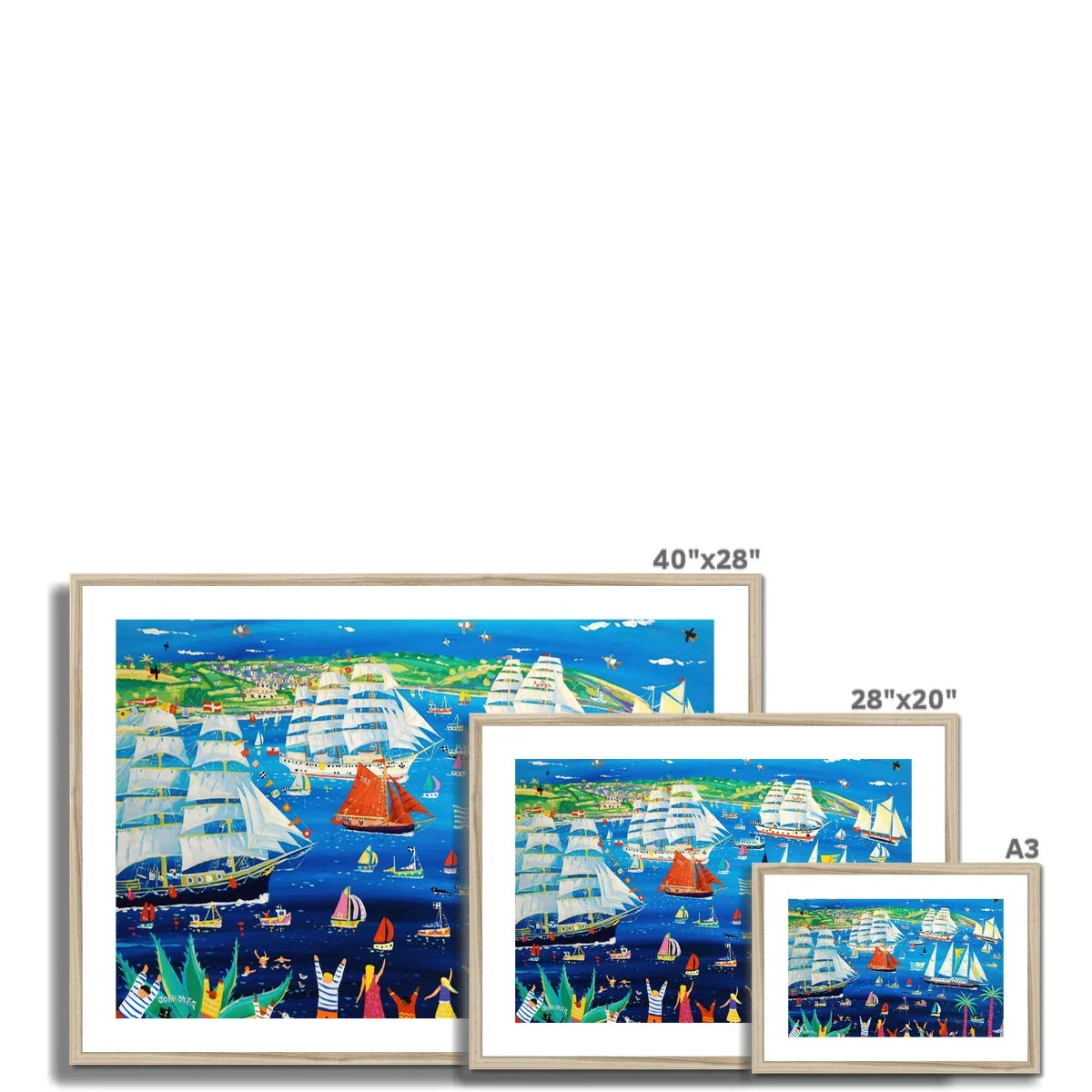 John Dyer Framed Open Edition Cornish Fine Art Print. Falmouth Tall Ships Races 2023. Cornwall Art Gallery - Image 13