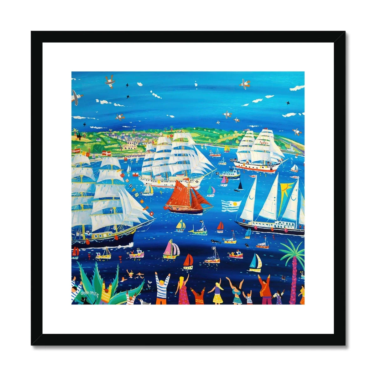 John Dyer Framed Open Edition Cornish Fine Art Print. Falmouth Tall Ships Races 2023. Cornwall Art Gallery - Image 2