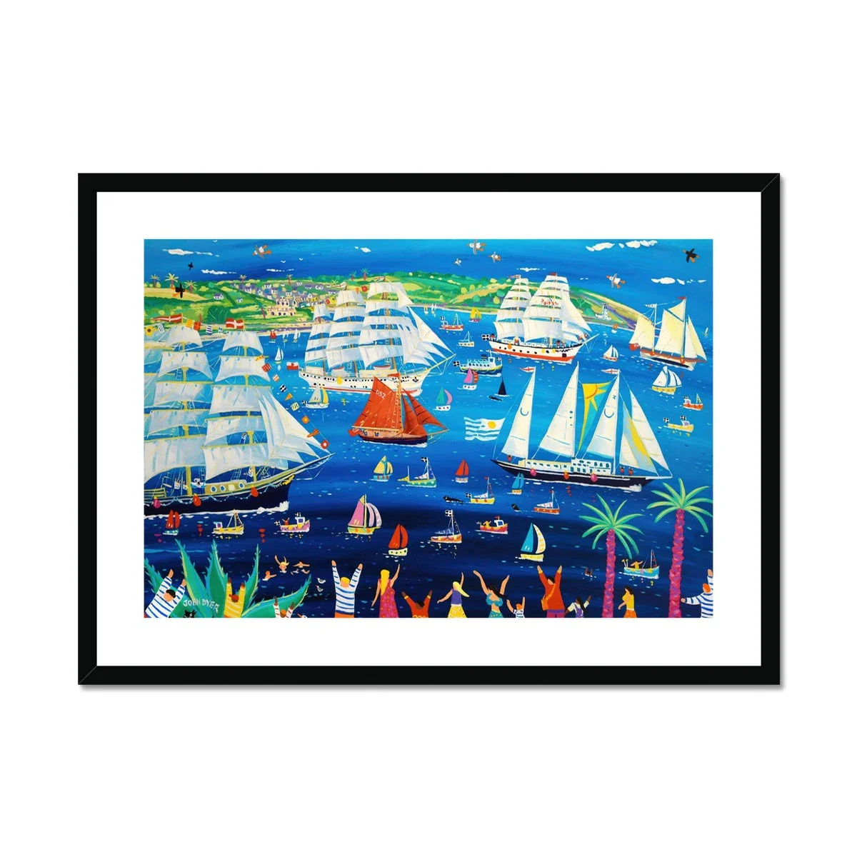 John Dyer Framed Open Edition Cornish Fine Art Print. Falmouth Tall Ships Races 2023. Cornwall Art Gallery - Image 5