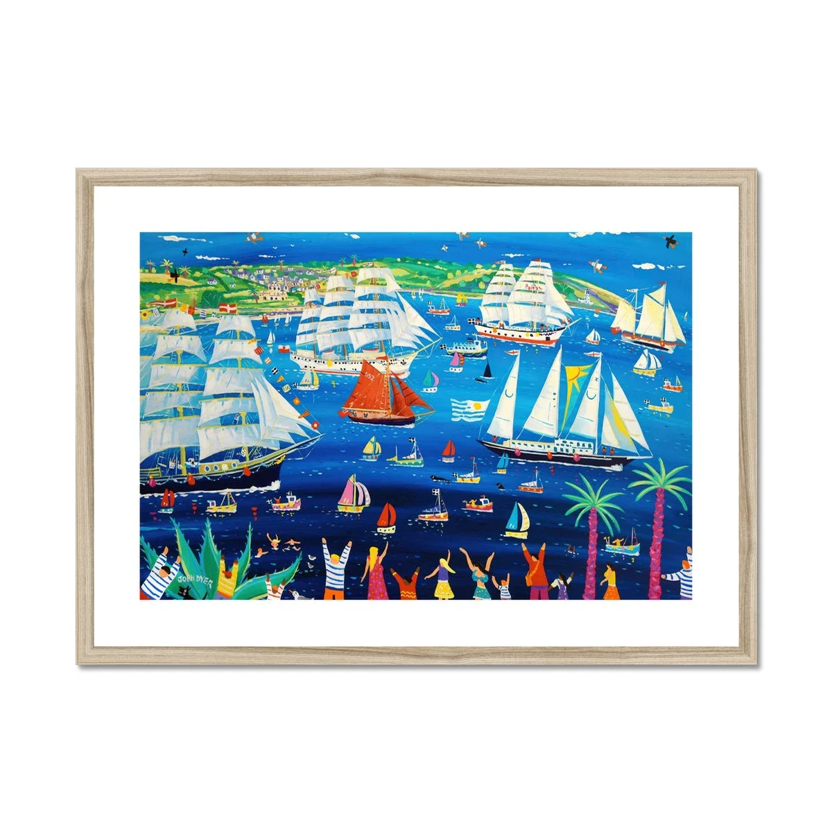 John Dyer Framed Open Edition Cornish Fine Art Print. Falmouth Tall Ships Races 2023. Cornwall Art Gallery - Image 6