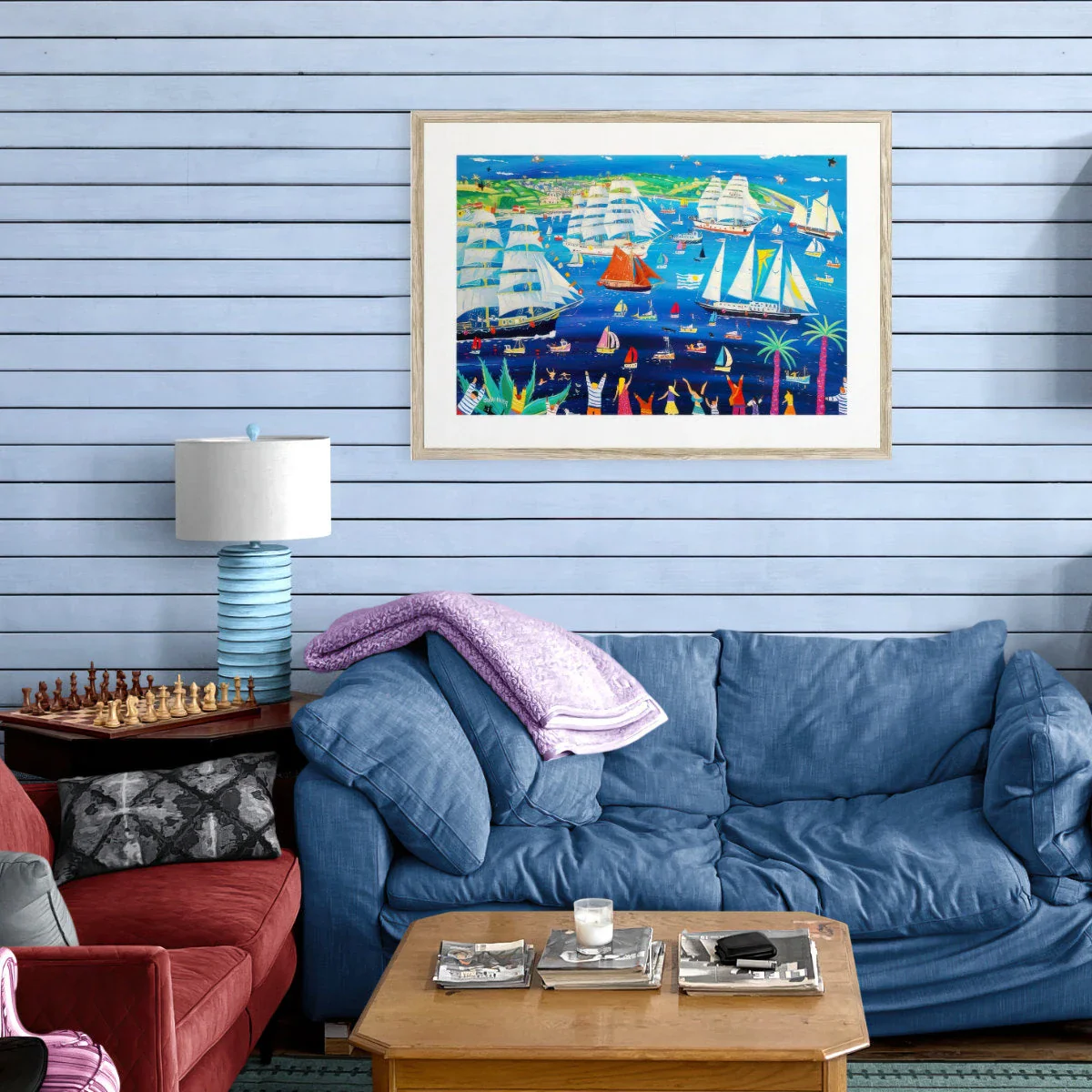 John Dyer Framed Open Edition Cornish Fine Art Print. Falmouth Tall Ships Races 2023. Cornwall Art Gallery - Image 7