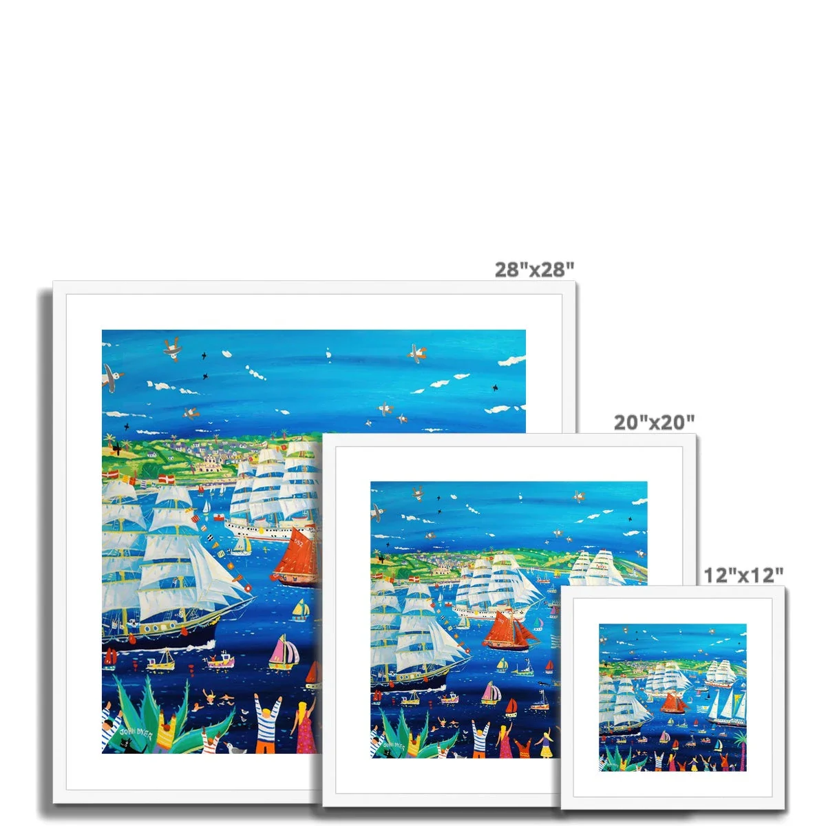 John Dyer Framed Open Edition Cornish Fine Art Print. Falmouth Tall Ships Races 2023. Cornwall Art Gallery - Image 8