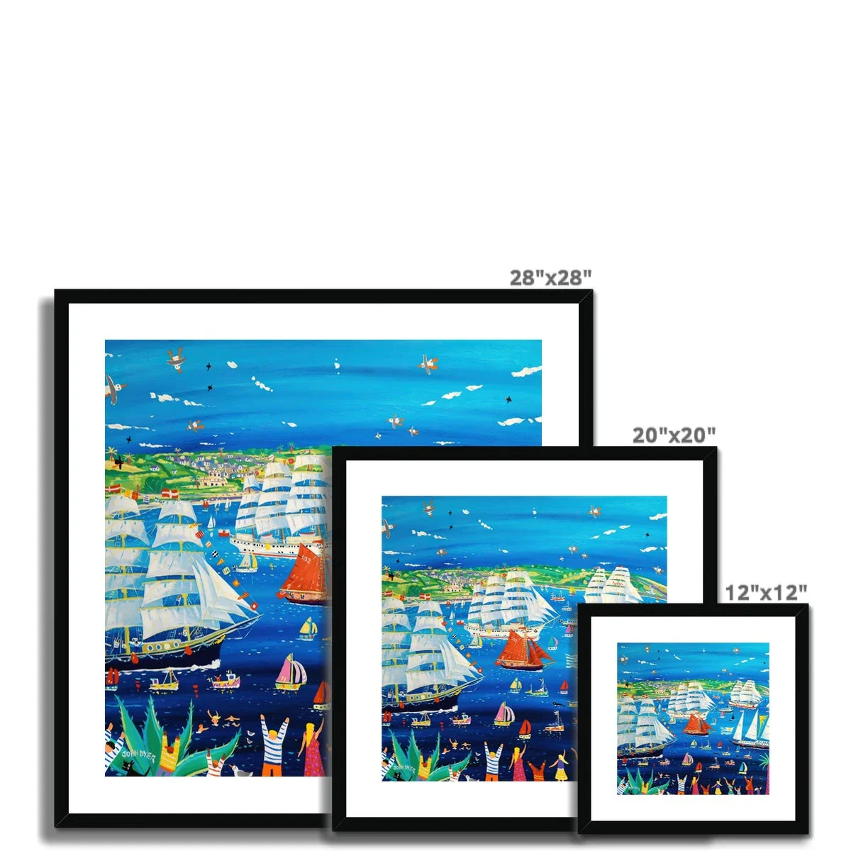 John Dyer Framed Open Edition Cornish Fine Art Print. Falmouth Tall Ships Races 2023. Cornwall Art Gallery - Image 9