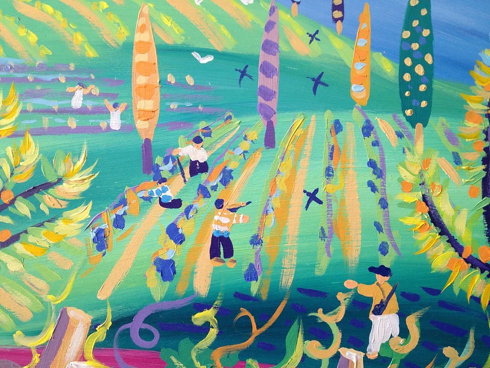 Original Painting by John Dyer. Fields of Vines, Italy. - Image 7