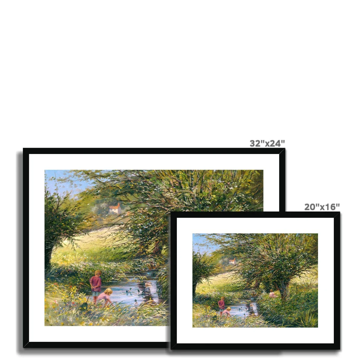 Ted Dyer Framed Open Edition Somerset Fine Art Print. 'Fishing in the Duck Pond'. Somerset Art Gallery - Image 6