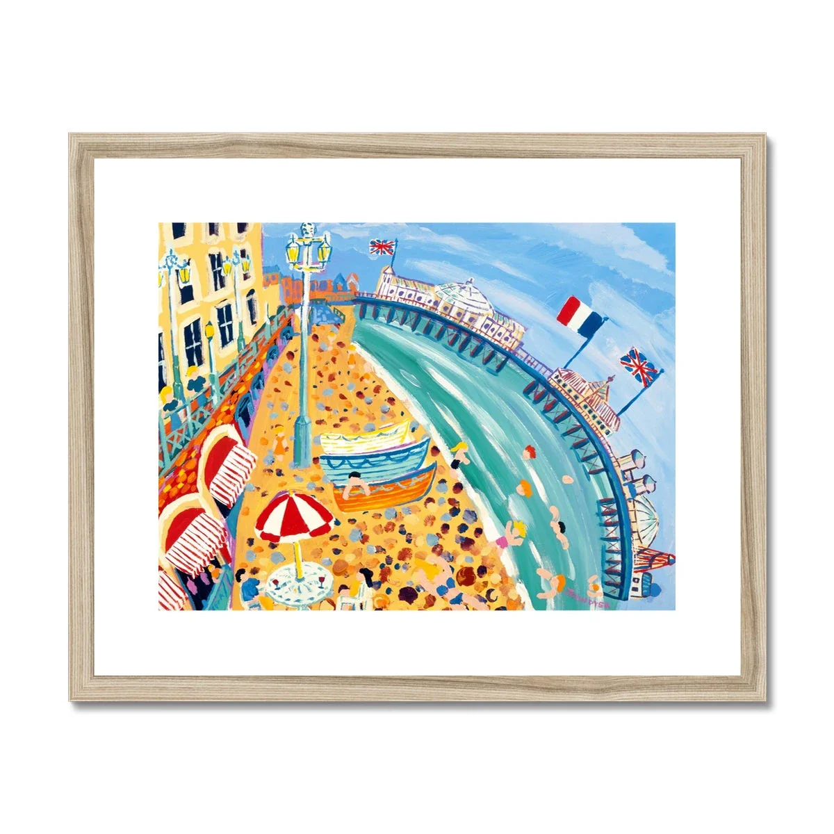 John Dyer Framed Open Edition Seaside Art Print. 'Flags on the Palace Pier, Brighton' - Image 3