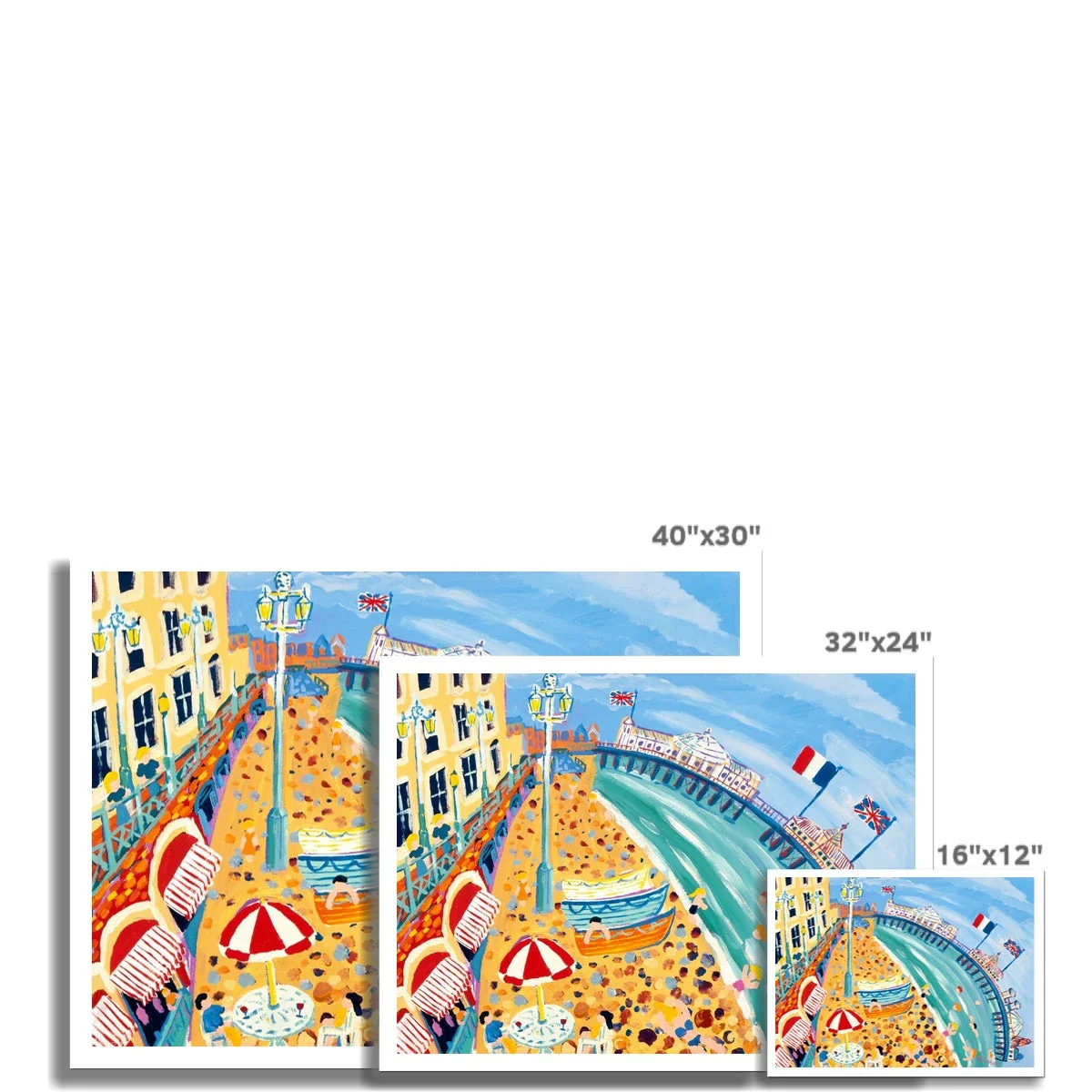 John Dyer Open Edition Seaside Art Print. 'Flags on the Palace Pier, Brighton' - Image 3