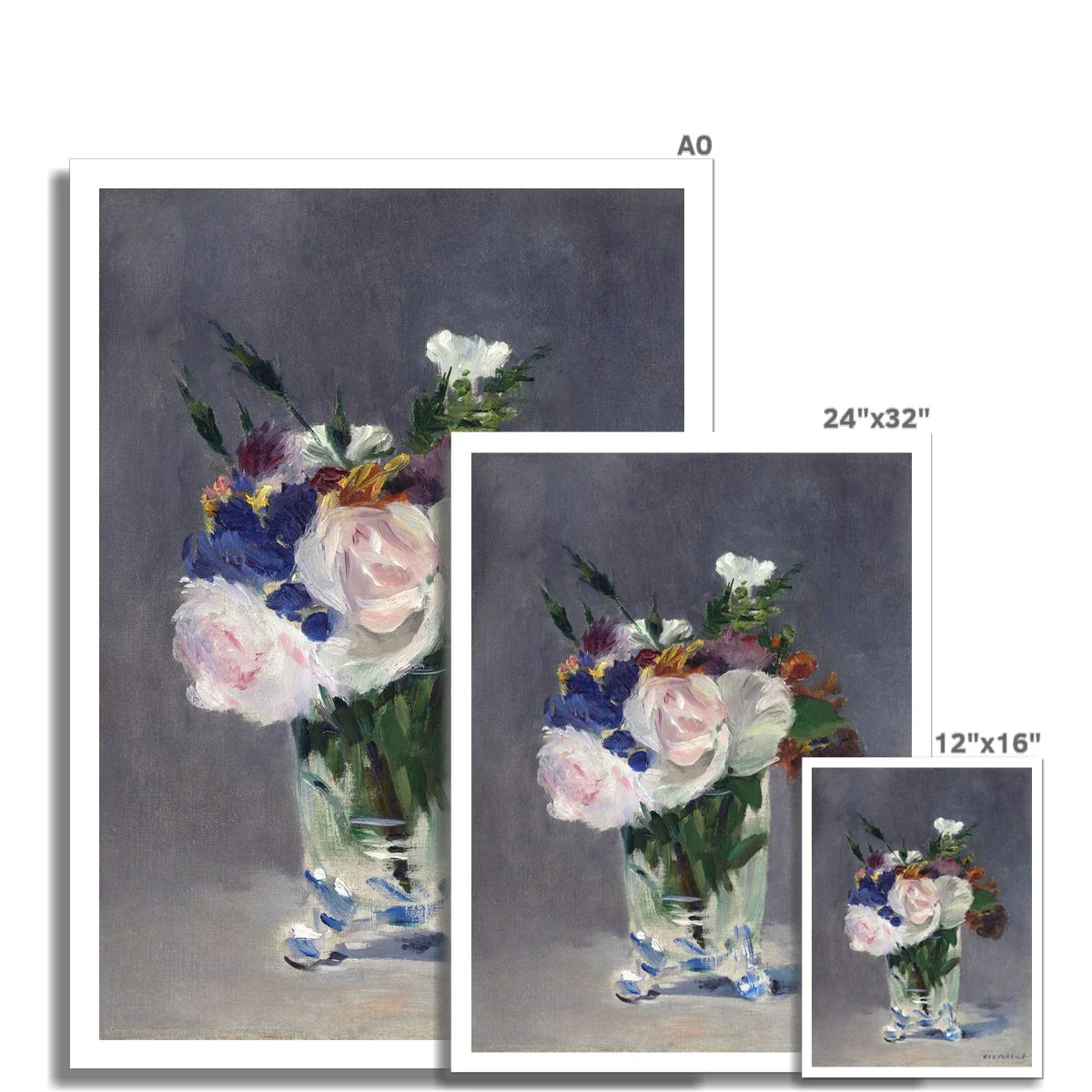 'Flowers in a Crystal Vase' Garden Flowers Still Life by Edouard Manet. Open Edition Fine Art Print. Historic Art - Image 3
