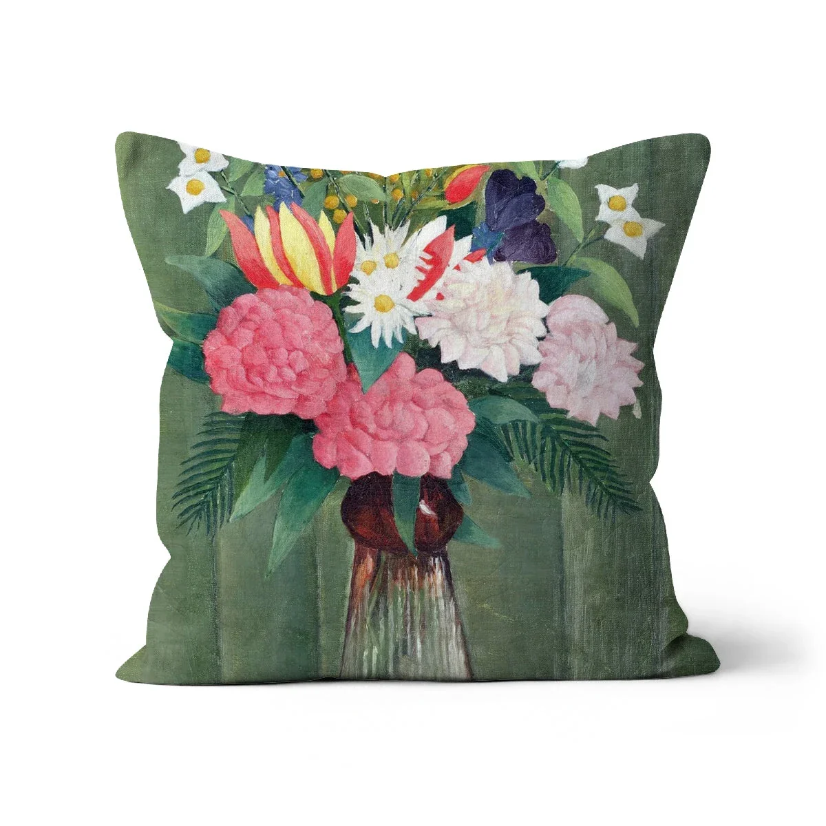 Flowers in a Vase. Classic Art Cushion by Henri Rousseau - Image 15