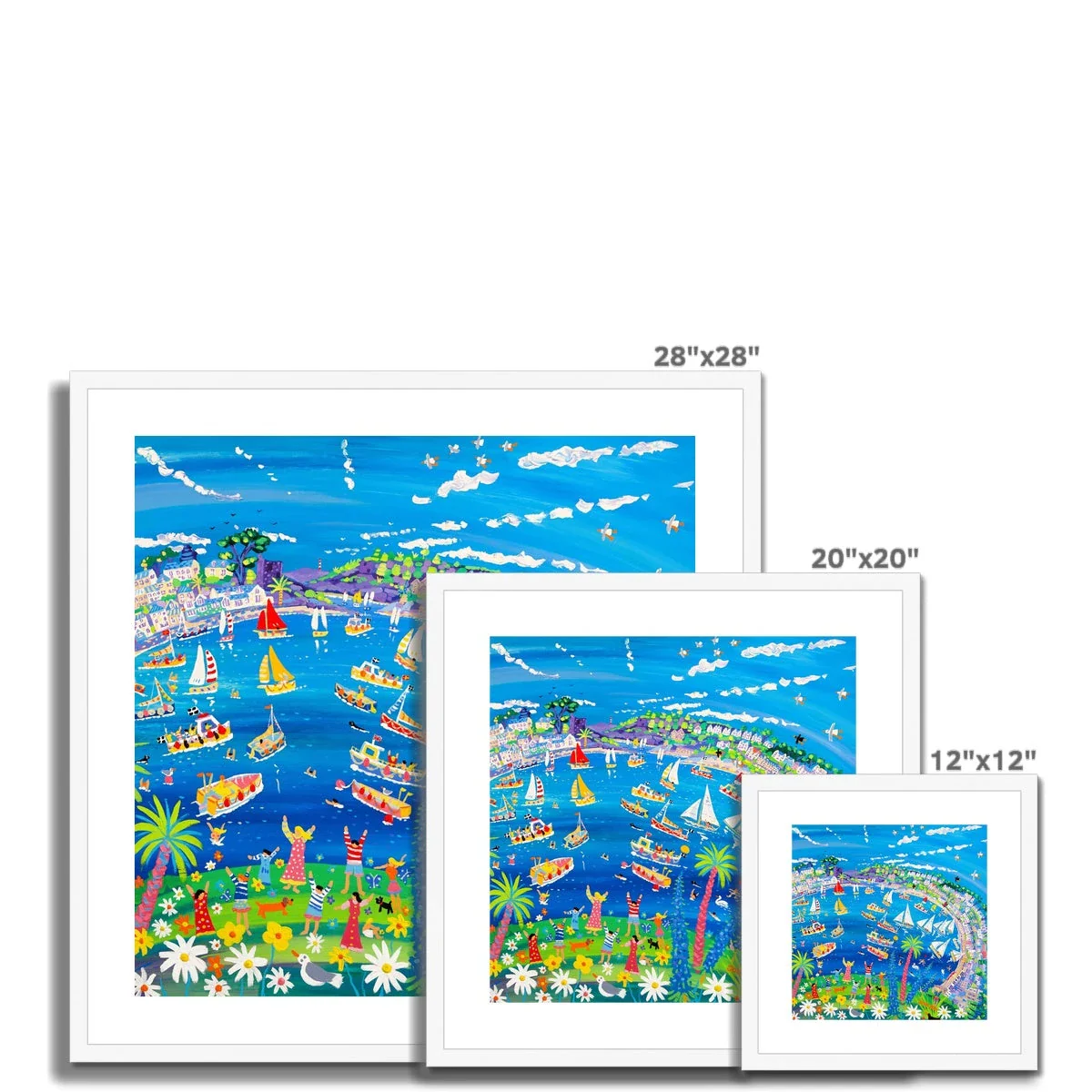 John Dyer Framed Open Edition Cornish Art Print. 'Fowey Fun'. Cornwall Art Gallery - Image 4