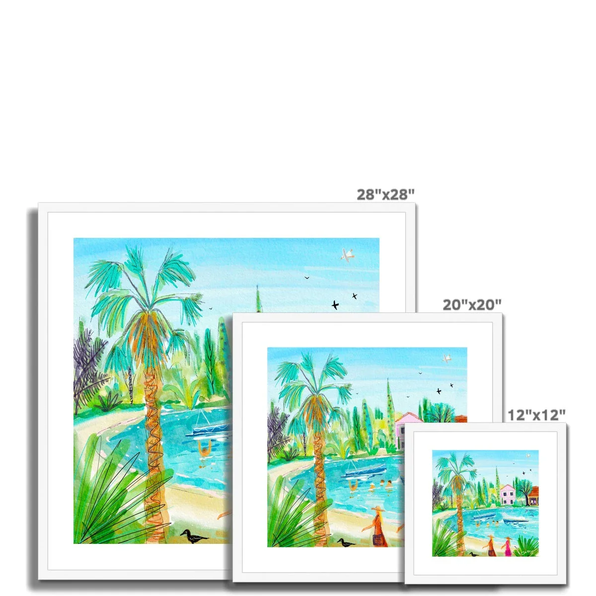 John Dyer Greece Artwork. Framed Open Edition Art Print. 'Tranquil Waters of Govino Bay, Corfu, Greece'. Greek Art Gallery - Image 10
