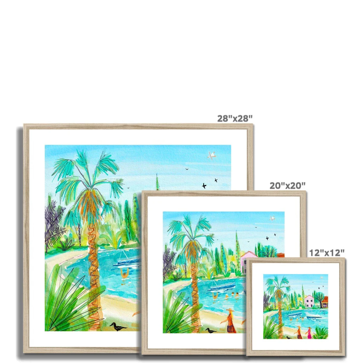 John Dyer Greece Artwork. Framed Open Edition Art Print. 'Tranquil Waters of Govino Bay, Corfu, Greece'. Greek Art Gallery - Image 12