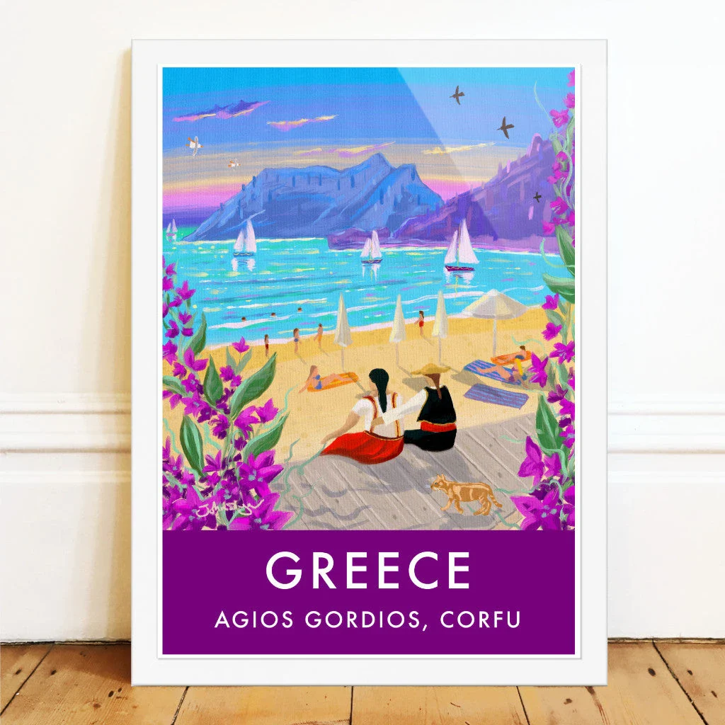 Greece Artwork Wall Art Poster Print by John Dyer. After the Dance, Agios Gordios, Corfu, Greece - Image 2