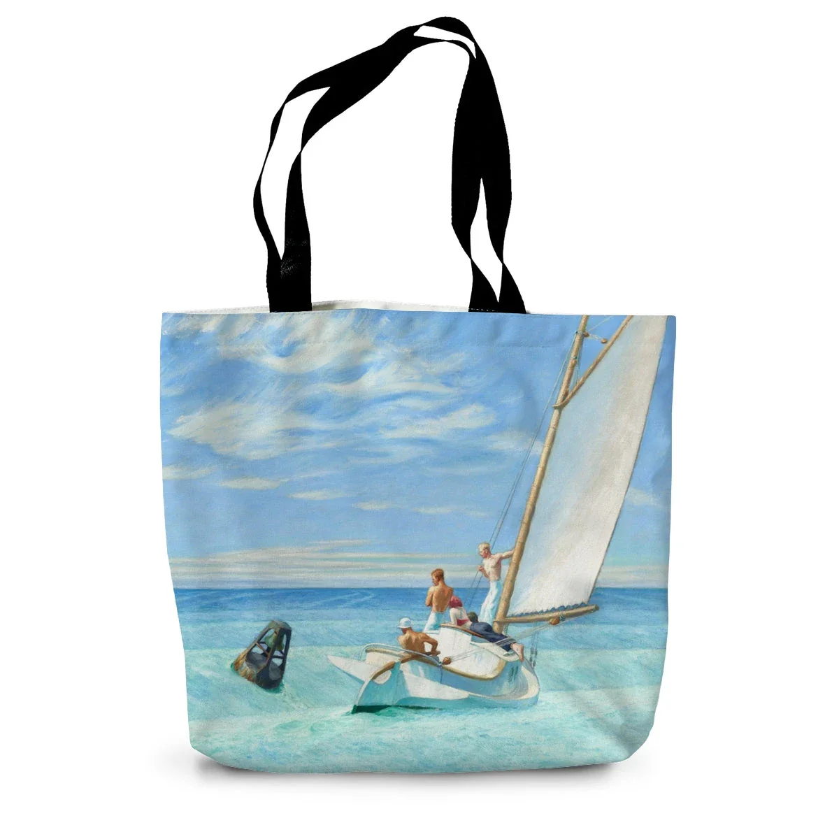 Ground Swell, by Edward Hopper. Classic Art Canvas Tote Bag - Image 2