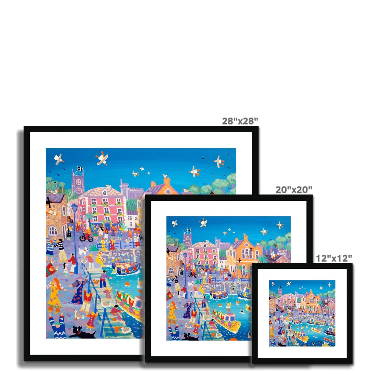 John Dyer Framed Open Edition Cornish Art Print. 'Happy Holidays, Fowey'. Cornwall Art Gallery - Image 5