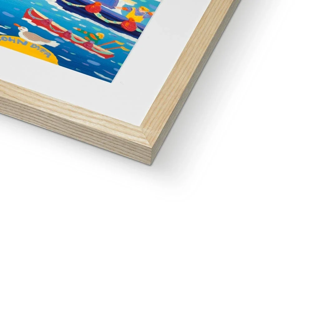 John Dyer Framed Open Edition Cornish Art Print. 'Happy Holidays, Fowey'. Cornwall Art Gallery - Image 9