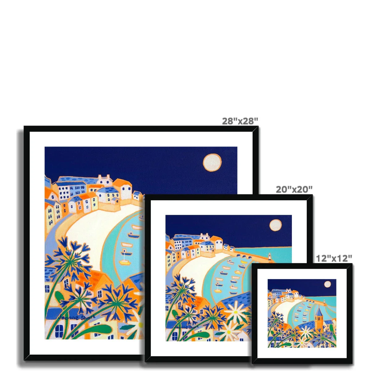 Joanne Short Framed Open Edition Cornish Art Print. 'Harvest Moon, St Ives'. Cornwall Art Gallery - Image 5