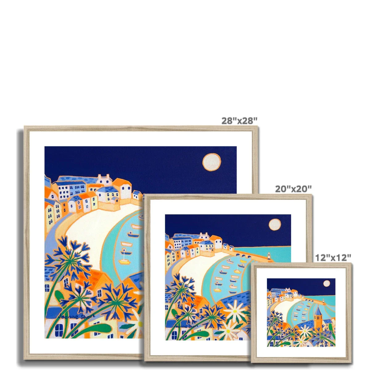 Joanne Short Framed Open Edition Cornish Art Print. 'Harvest Moon, St Ives'. Cornwall Art Gallery - Image 6