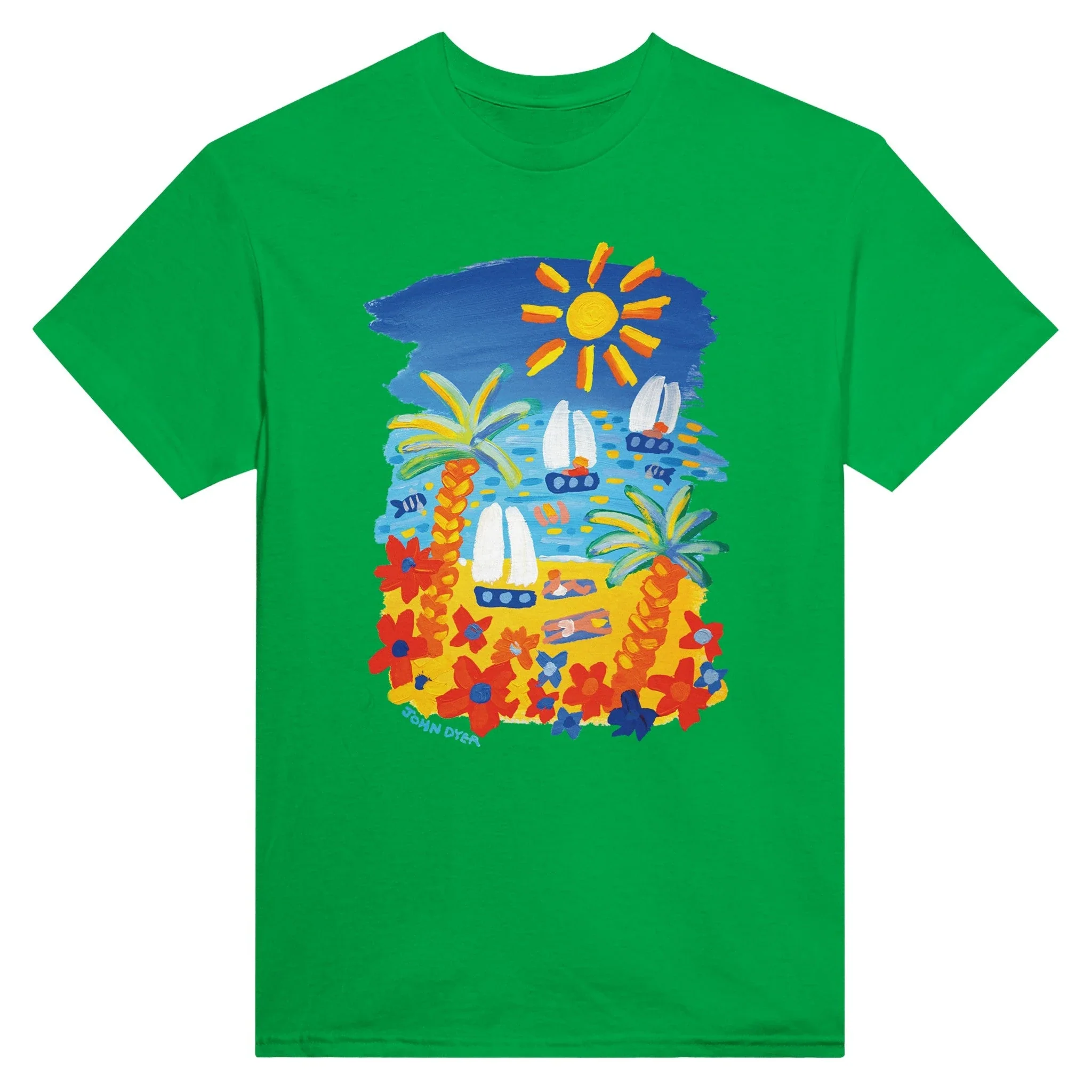 John Dyer Unisex Seaside 'Beach Vibes' Art Cornwall T-Shirt. Cornwall Art Gallery - Image 10