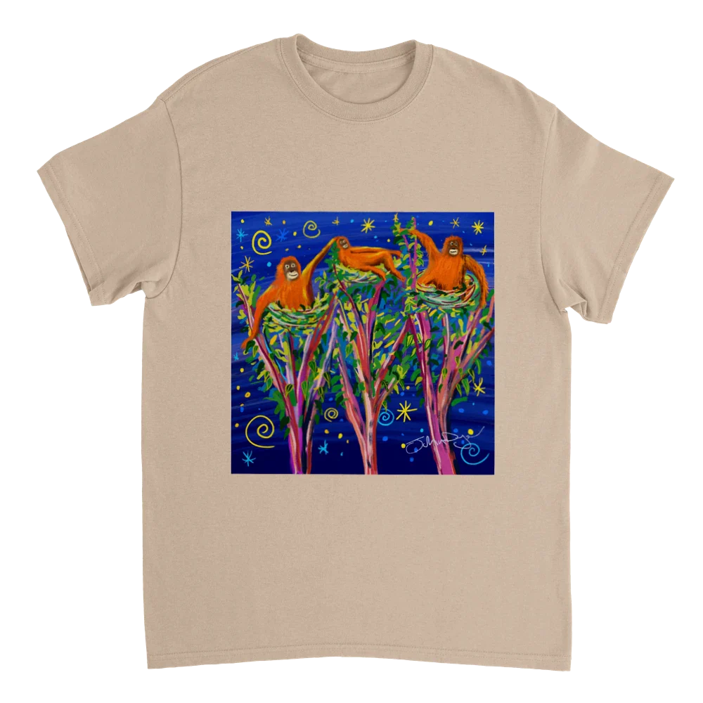 John Dyer Unisex Cornwall Art T-Shirt. Borneo Rainforest Orangutans. Rainforest Art Gallery - Image 5
