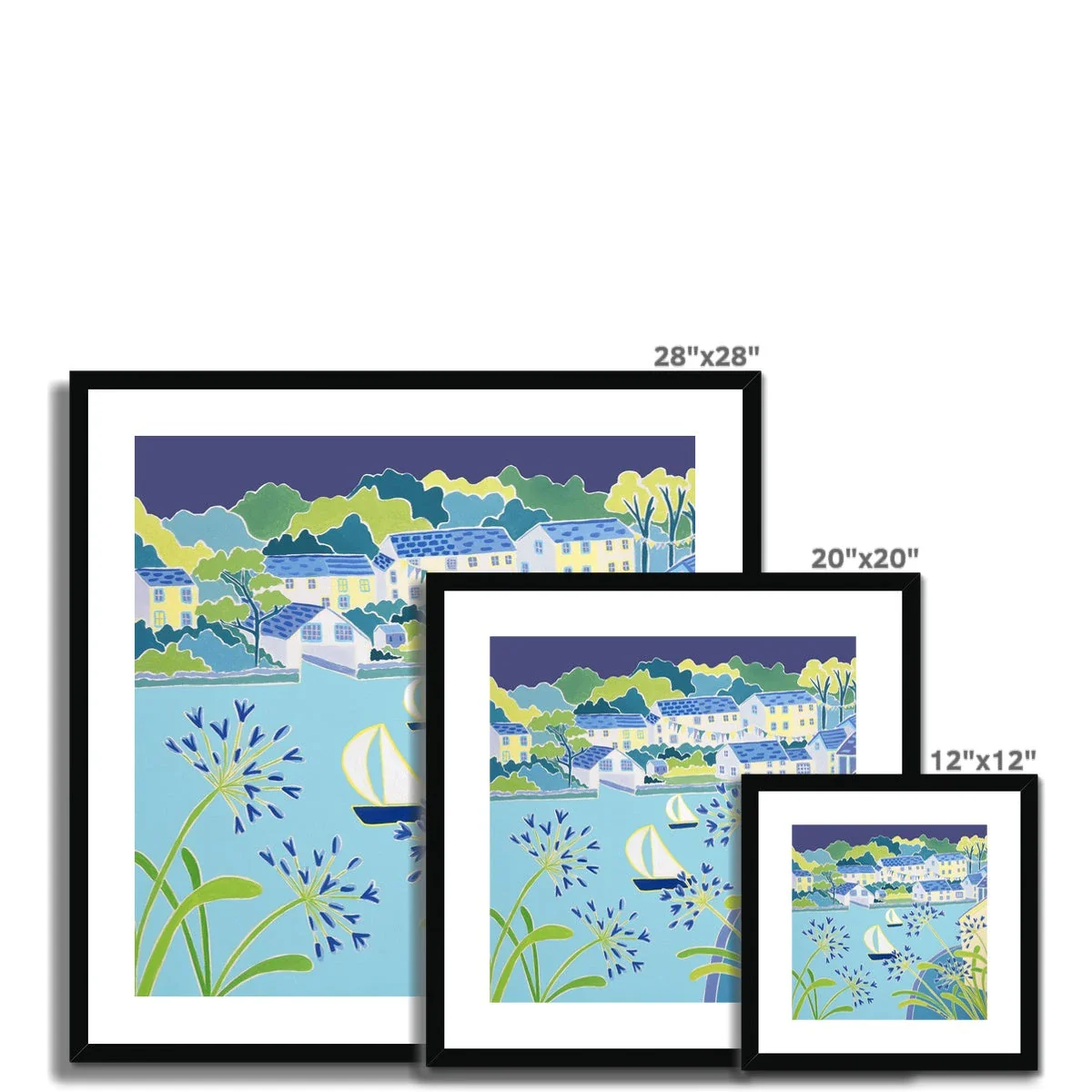 Joanne Short Framed Open Edition Cornish Fine Art Print. 'Sailing past the Agapanthus, Helford'. Cornwall Art Gallery - Image 5
